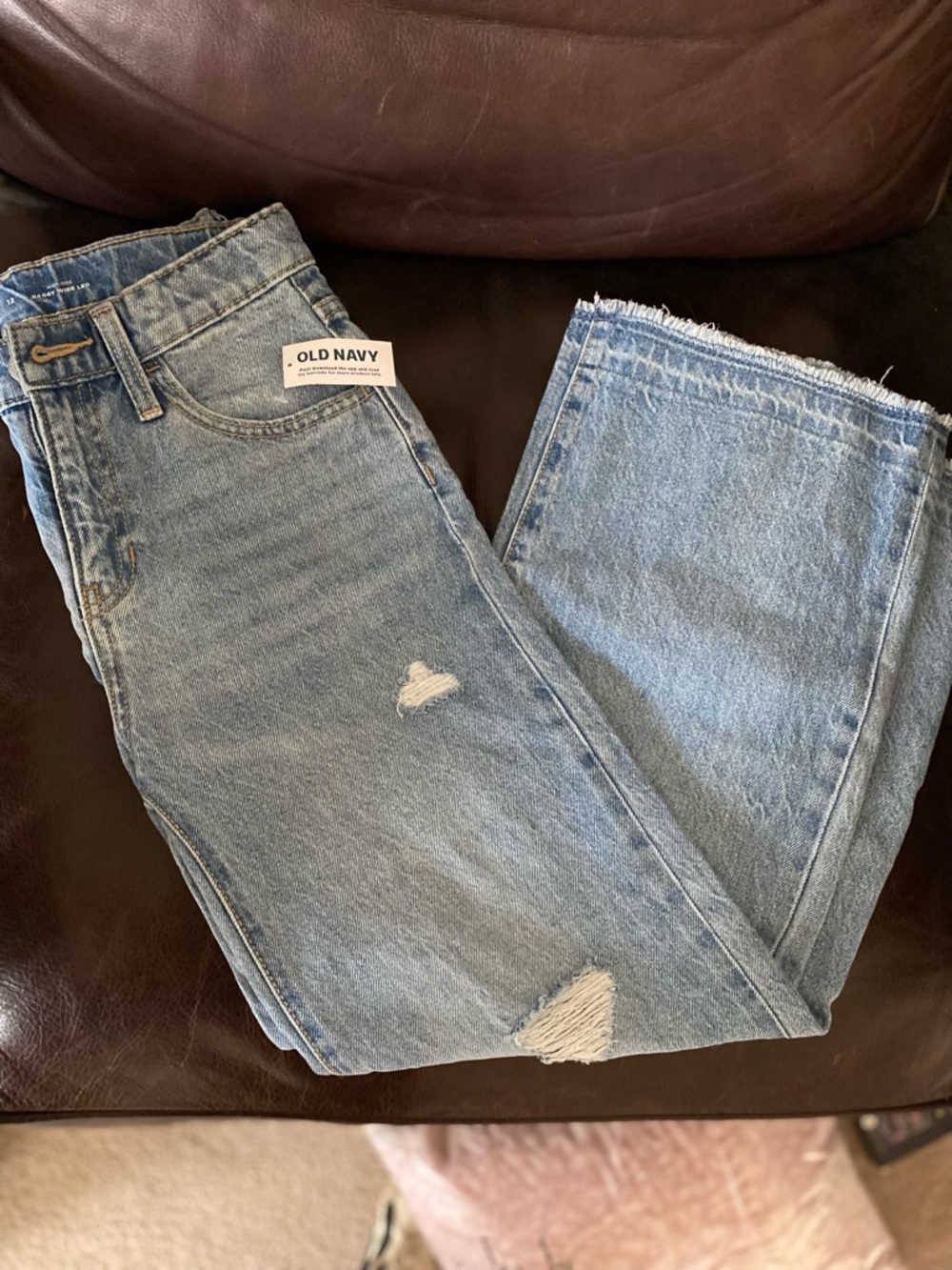 Old Navy girls high rise baggy wide leg jeans-size 12